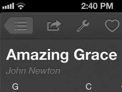 Amazing Grace dark ios iphone ui