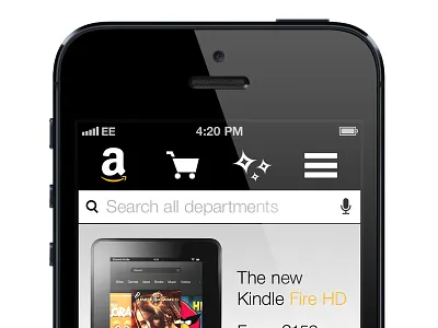 Amazon Mobile Website Concept 3 amazon black concept design iphone kindle mobile ui user experience user interface ux web white yellow