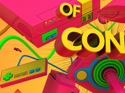 Clash Of Consoles Green 3d cinema4d effects game gameboy play render