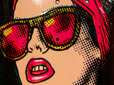 Cruiser Deck IV printed halftone illustration longboard pop art screen print skateboard
