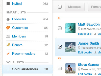Manage Contact Lists contacts crm list manage