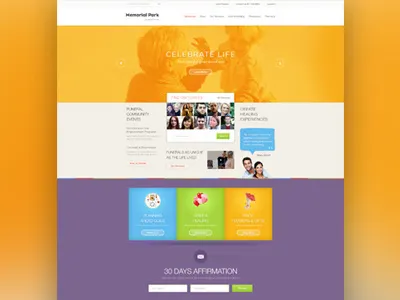 Memorial Park clean design funeral homepage service simple website