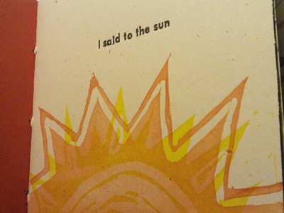 Letterpress Book book letterpress linoleum cut poem sun