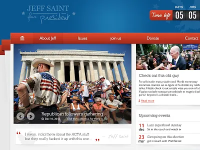 Presidential candidate website 2012 america campaign candidate democrat democratic election government governor president red republican ribbon