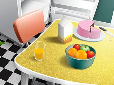 Kitchen illustration illustration isometric kitchen photoshop renovation stylised textures vector