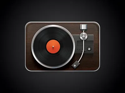 Record Player album fancy metal modern music plastic player record vintage wood