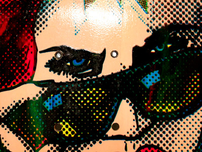 Cruiser deck I printed halftone illustration longboard pop art screen print skateboard