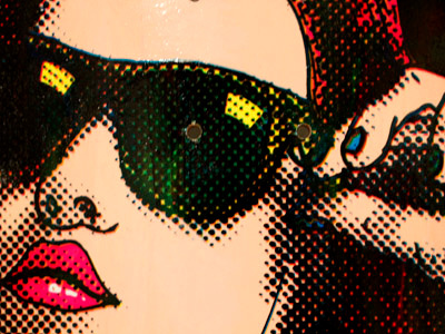 Cruiser Deck VI printed halftone illustration longboard pop art screen print skateboard