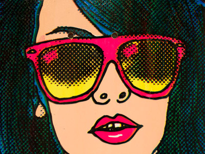 Cruiser Deck III printed halftone illustration longboard pop art screen print skateboard