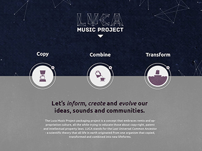 The Luca Music Project Website collaboration community conceptual design experimental graphic design luca music project music parallax responsive web website design wordpress