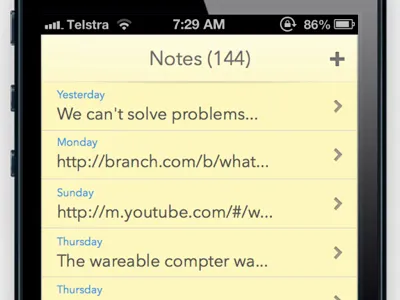iOS 7 Crystal Interface Concept app apple clean design interface ios iphone note skeuomorphic skeuomorphism ui ux