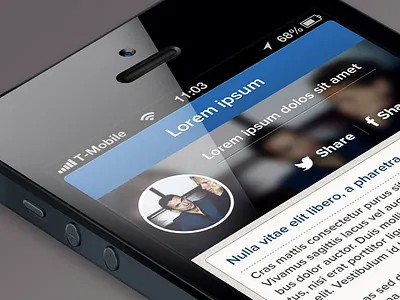 iPhone app header . app apple application avatar blur blurred circle clean festival header image interface ios iphone mobile navbar profile screen share sziget tabbar topbar