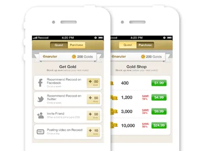 Recood Getgold app gold icon instagram for video iphone recood video