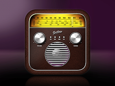 Radio icon chrome icon leather photoshop radio retro texture ui