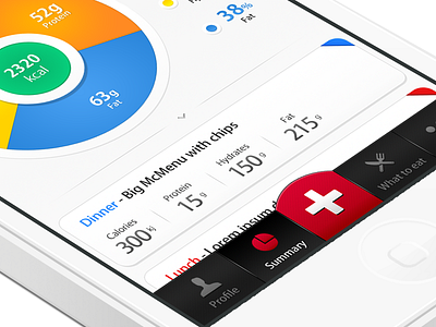 my daily summary diet fitness food diary mobile design user interface design visual design