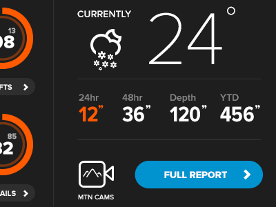 Snowbird Widget updates climacons design interface rally interactive ui ux web design