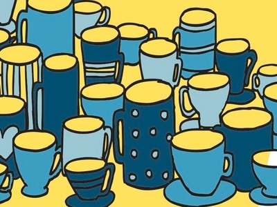 Network Rail Energy Saving Campaign colourful cups drawing energy saving illustration illustrator network rail poster poster campaign tea