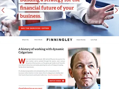 Financial Planner Home Page accountant adelle benton sans blue financial proxima nova red responsive web design website