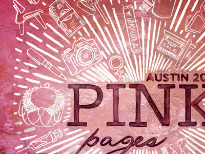 Austin Woman Pink Pages austin cover girly illustration ink magazine phone book pink texas texture watercolor