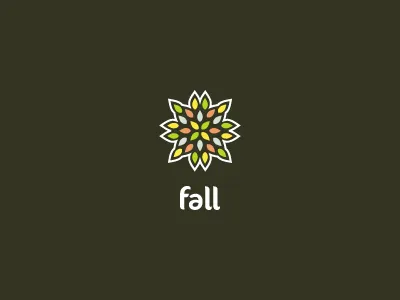 Fall art autumn blossom brand brands clean colorful colors design eco fall flower green leaf leaves logo logos modern plant sharp tiel