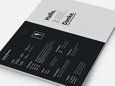 Resume / CV black clean curriculum vitae cv grid job minimal resume simple typography white