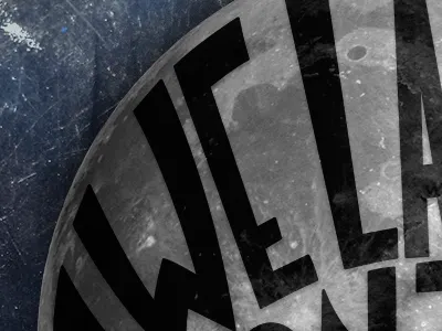 Wlotm design lettering moon raster typography vector