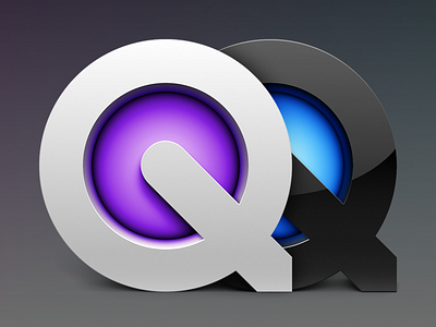Quicktime Player apple gloss glossy glow icon logo matte movie video
