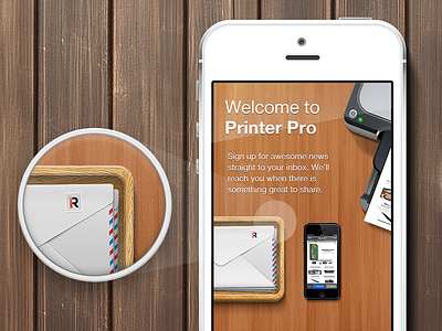 Printer Pro - New Sign Up Dialog app application dialog iphone mail print printer pro readdle screen sign up submit subscribe wood