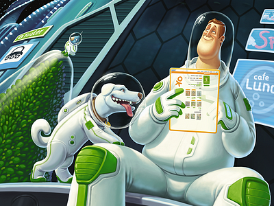 Odnoklassniki Illustration character dog future illustration illustrations odnoklassniki social space