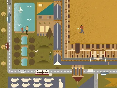 Universidad Laboral yards. architecture asturias buildings church gijon grounds illustrator laboral landscape map photoshop square university