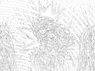 Final Outline abraxas bird gig poster illustration illustrator outline rap true vulture