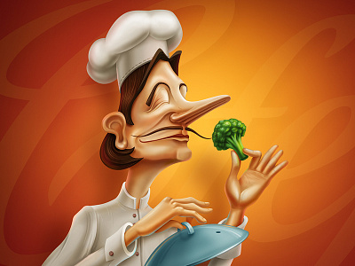 The Chef character chef concept cook cooking design food helder oliveira kitchen light sketch soup taste typography