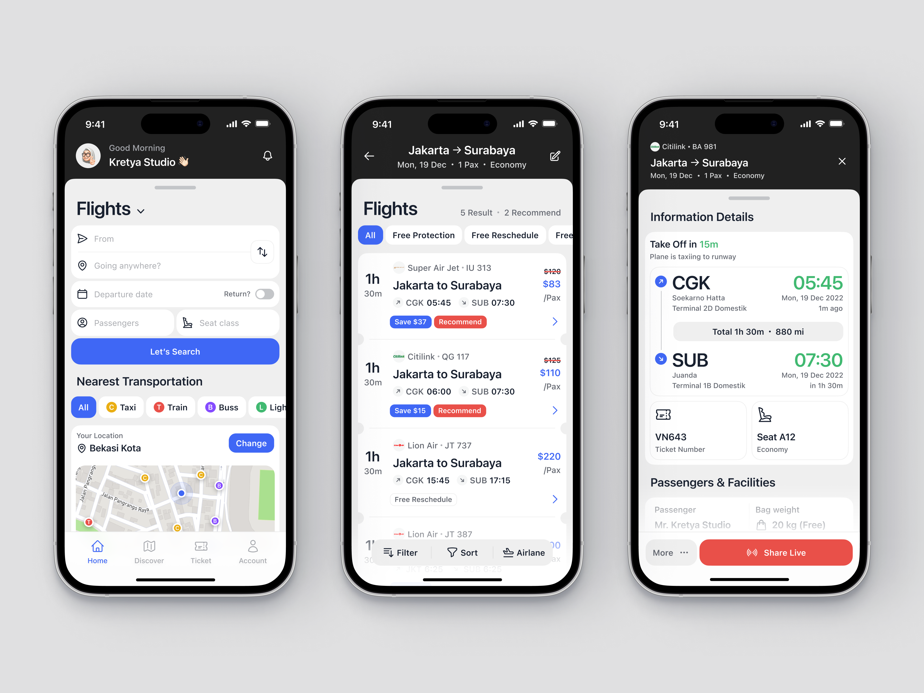 Ticket Mobile App airplane app ui boarding pass booking app booking system flight flight app flight booking flight search ios app design mobile app mobile app design plane public transport public transport app ticket ticket app ticket booking transport app travel