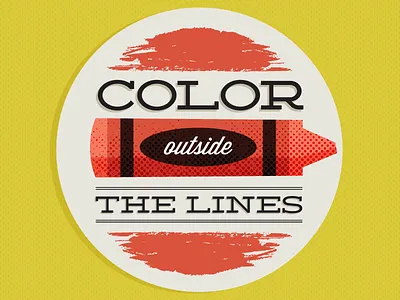 Outside the Lines coaster color crayon typography