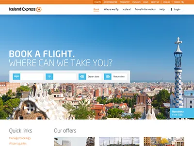 Airline Website airline barcelona book booking departure destination flights grid hotel iceland offers paris park tourism tourist transport travel warsaw