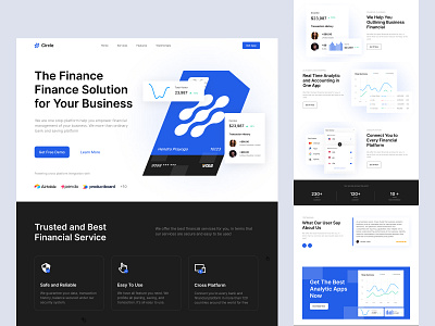 Circle | Fintech landing page banking website branding clean design finance finance website financial financial website fintech invest investments landing page minimal payment saas ui ux web website website design