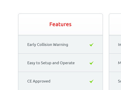 Features and Benefits benefits clean features list tick ui web design white