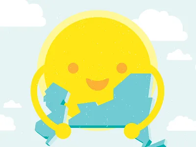 Print Aid NYC abrazos clouds illustration nj ny sun water