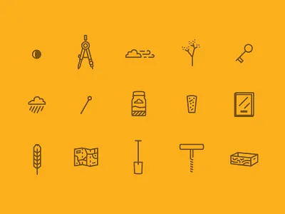 Piedmont icons case climate compass cork icon jar key line map moon pin weather wine