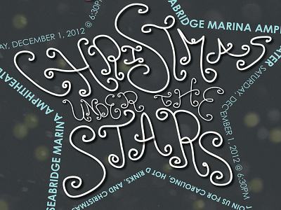Cmas Under the Stars bokeh christian christmas church drawn event festive flyer hand hand lettered hand lettering holiday lettering oxnard season sojourn typography