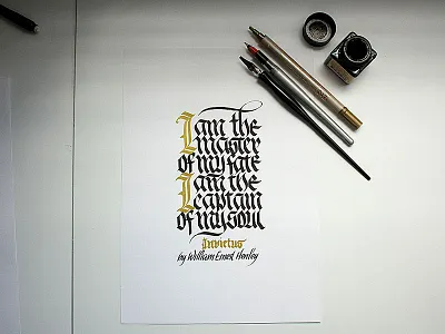 Invictus poster, fraktur caligrafia calligraphy lettering tipografia typography