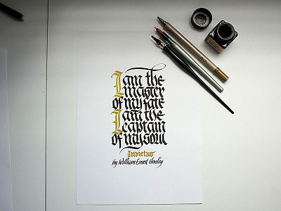 Invictus poster, fraktur caligrafia calligraphy lettering tipografia typography