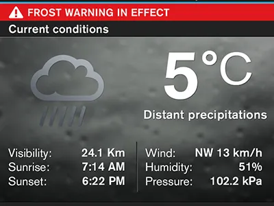 Weather section app bb10 weather