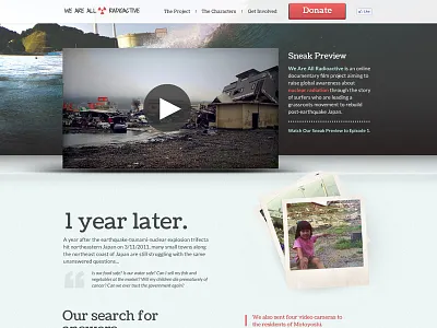 Radioactive Website Layout (Full) coustard japan landing page layout mock up radioactive tsunami website