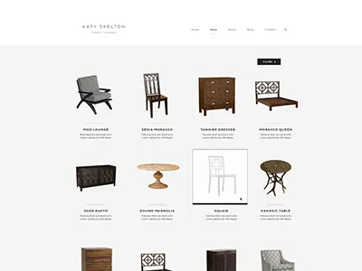 Products branding clean design focus lab furniture minimal simple skelton web design