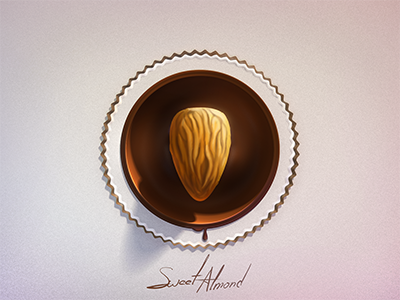 Almond almond candy chokolad circle icon shadow sphera sweet