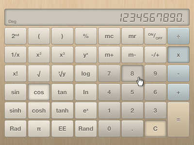 Soft Beige Calculator @2x beige buttons calculator freebie psd retina soft