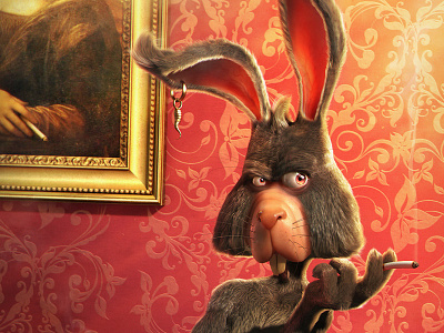 Le Rabbit 3d alves animal artist cartoon character da illustration jose josé mascot modeling rabbit silva smoking