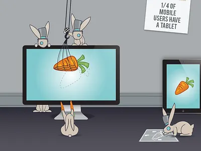 About us | responsive design balderdash balderdash design beautiful blue bunny carrot cute gradient graphic gray horizon inspirational monocle rabbit responsive design top hat