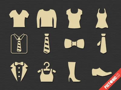 Pictonic - Font Icons: Clothing cloth dingbat flat font icon icon set interface monochrome pic to pictonic svg ui ux